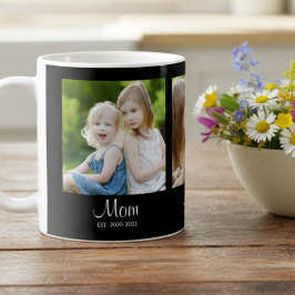 Taza De Café Mom Established Script Black 3 Photo