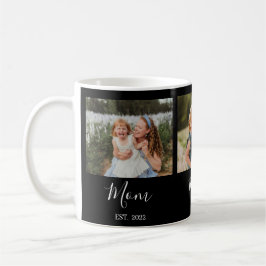 Taza De Café Mom Established Script Black 3 Photo