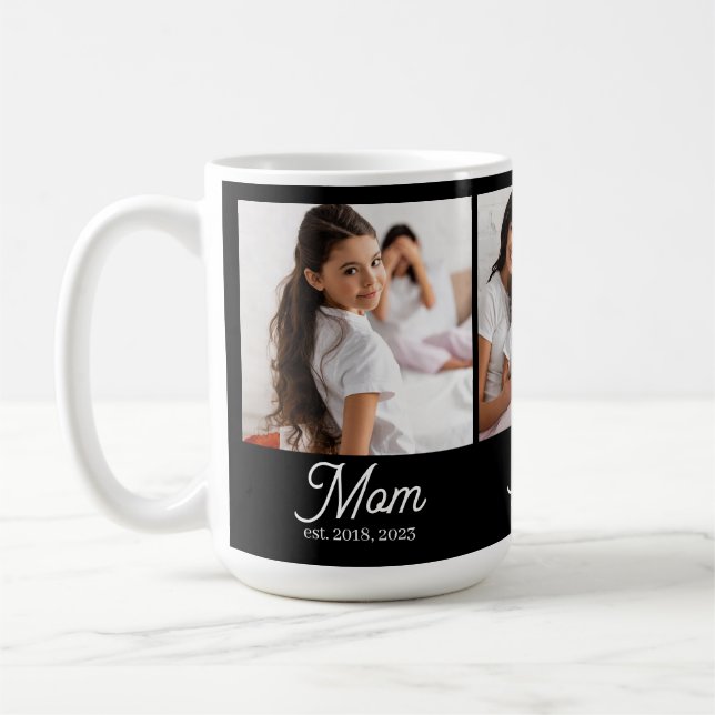 Taza De Café Mom Established Script Black 3 Photo (Izquierda)