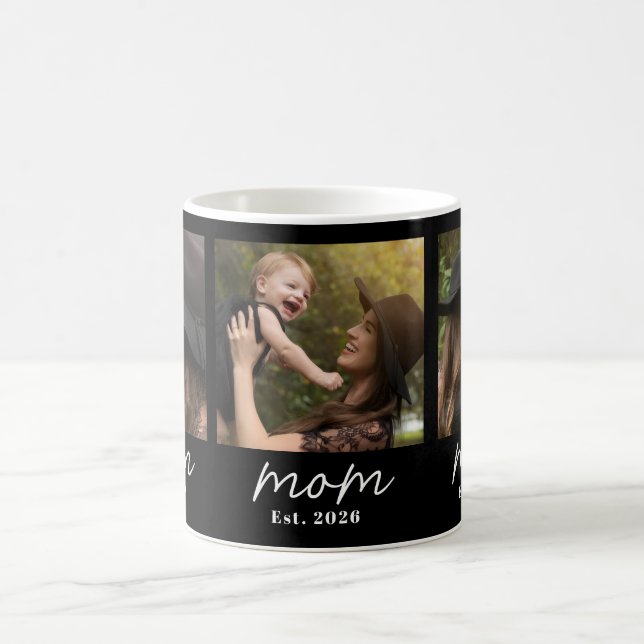 Taza De Café Mom Established Script Black 3 Photo  (Centro)