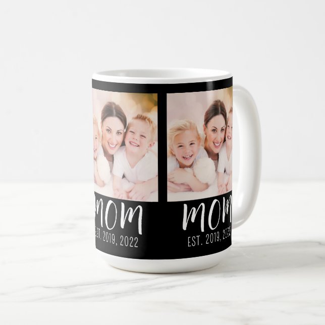 Taza De Café Mom Established Script Black 3 Photo  (Anverso derecho)