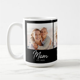 Taza De Café Mom Established Script Black 3 Photo