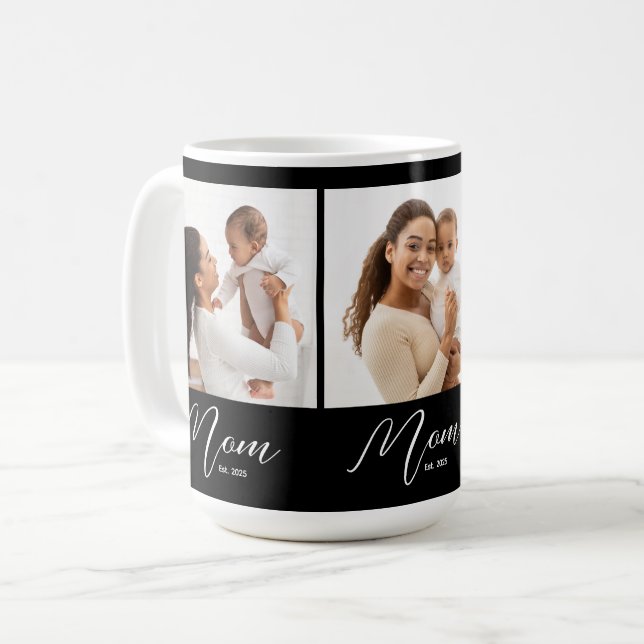 Taza De Café Mom Established Script Black 3 Photo (Anverso izquierdo)