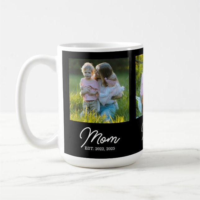 Taza De Café Mom Established Script Black 3 Photo (Izquierda)