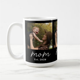 Taza De Café Mom Established Script Black 3 Photo 