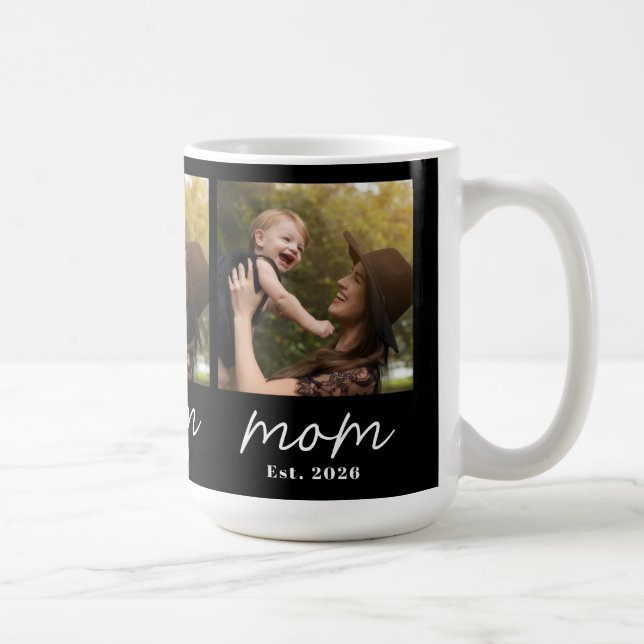 Taza De Café Mom Established Script Black 3 Photo  (Derecha)
