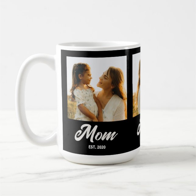 Taza De Café Mom Established Script Black 3 Photo (Izquierda)