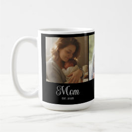 Taza De Café Mom Established Script Black 3 Photo