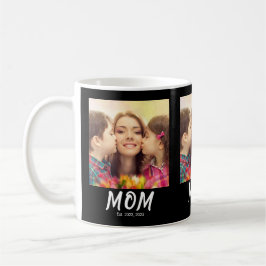 Taza De Café Mom Established Script Black Photo