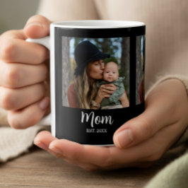 Taza De Café Mom Established Script Black Photo