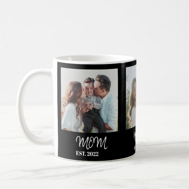 Taza De Café Mom Established, White Script, 3-Photo Coffee Mug (Izquierda)