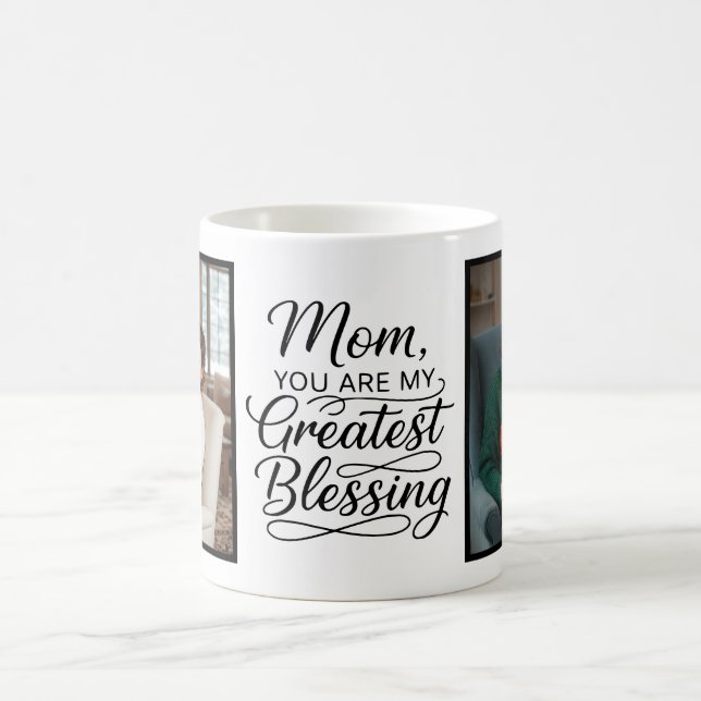 Taza De Café Mom Greatest Blessing Heartfelt Photo Minimalist (Centro)