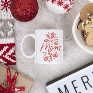 Taza De Café Mom Holly Berry Red Holiday