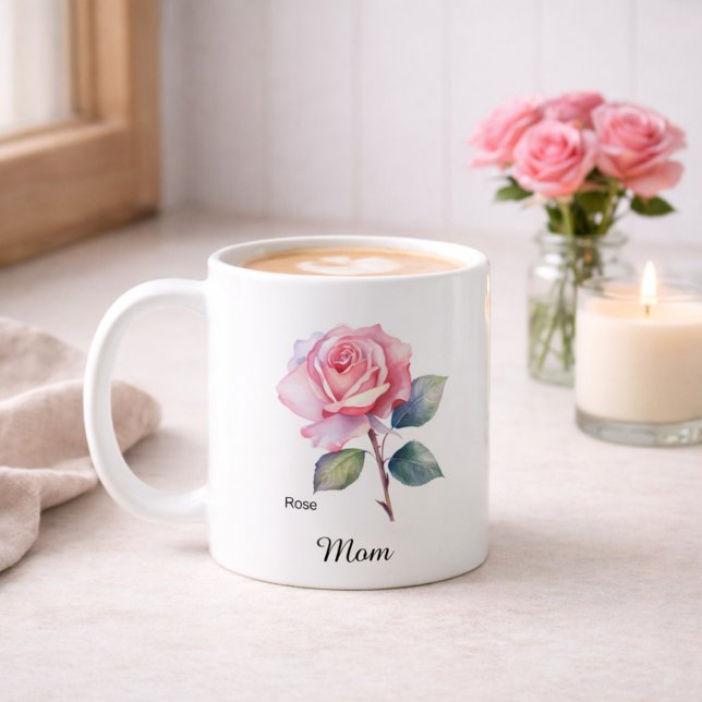 Taza De Café Mom June Birth Flower Rose (Subido por el creador)