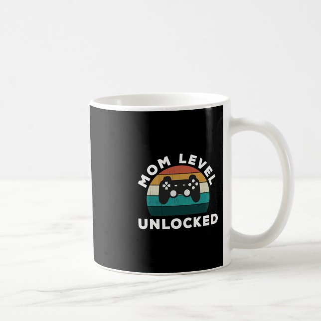 Taza De Café Mom Level Unlocked Game Lover Gamer New  (Derecha)