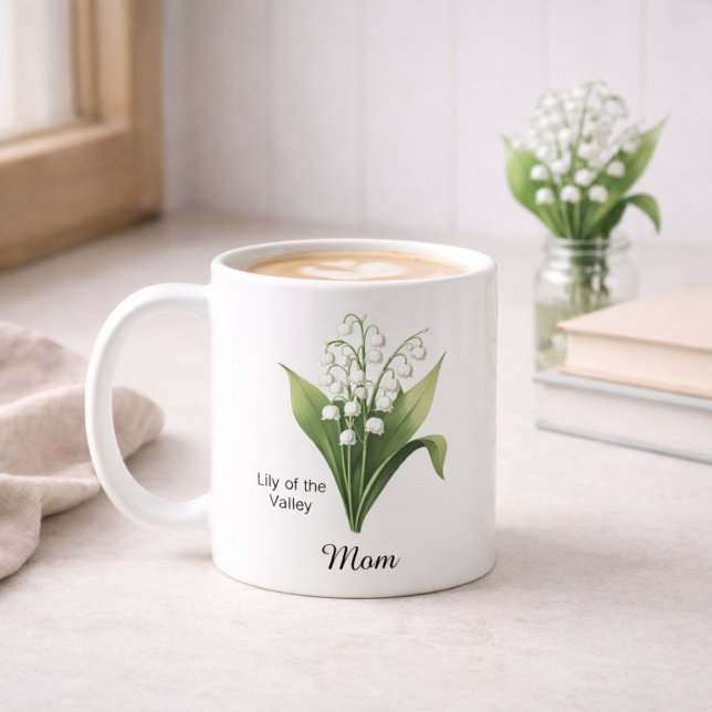 Taza De Café Mom May Birth Flower Lily of the Valley  (Subido por el creador)