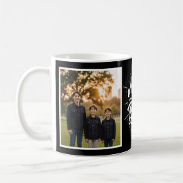 Taza De Café Mom of Boys Brush Script Two Photo Black