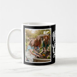 Taza De Café Mom of Girls Brush Script 2 Photo Black and White