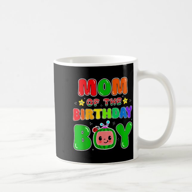 Taza De Café Mom Of The Birthday Boy Funny Melon Family Party M (Derecha)