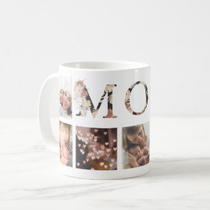 Taza De Café MOM Pampas Personalizado Boho Moderno Multi Photo