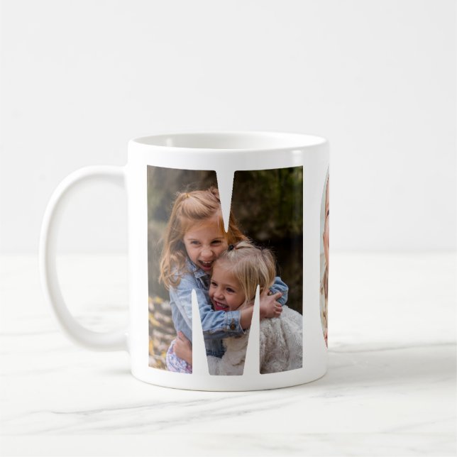 Taza De Café MOM Personalizado Tres Fotografías Mug (Izquierda)