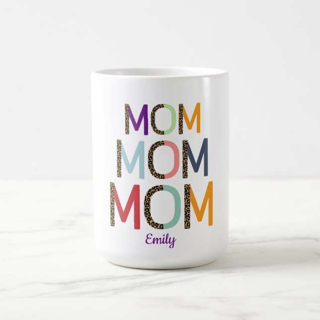 Taza De Café MOM Personalized Name Elegant White  (Centro)