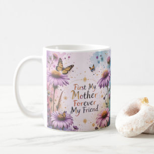 Taza De Café MOM Purple Echineceas Butterflies