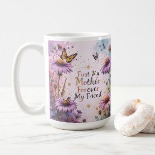 Taza De Café MOM Purple Echineceas Butterflies