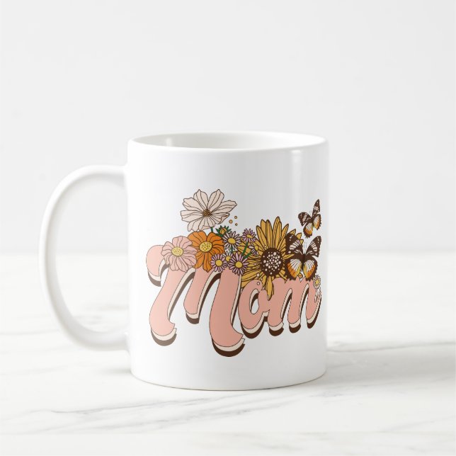 Taza De Café Mom Retro Floral (Izquierda)