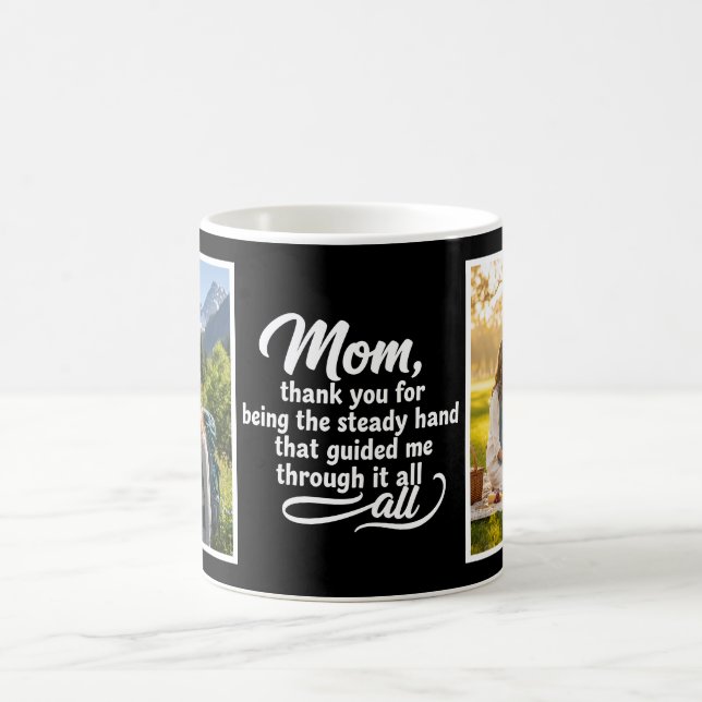Taza De Café Mom Steady Hand Guided Me Script 2 Photo Black (Centro)
