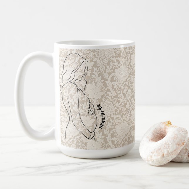 Taza De Café Mom-to-be Faux Lace (Con donut)