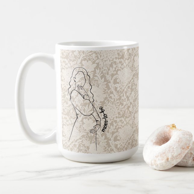 Taza De Café Mom-to-be Faux Lace (Con donut)