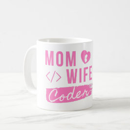 Taza De Café MOM WIFER CODER - CODER MOM T-Shirt
