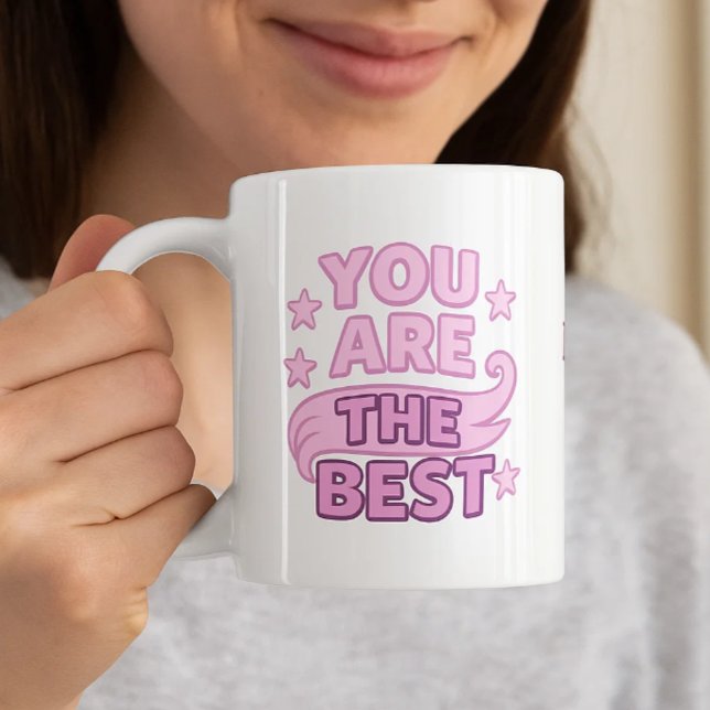 Taza De Café Mom you are the best pink purple (Subido por el creador)