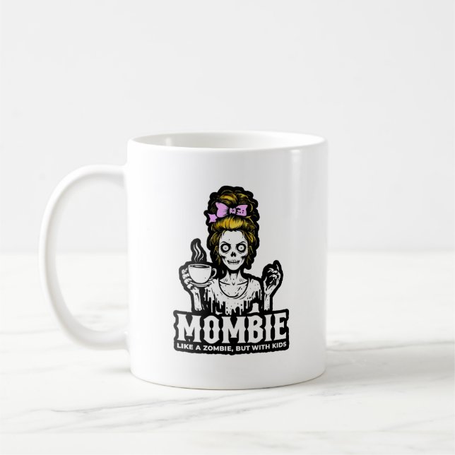 Taza De Café Mombie Zombie Funny (Izquierda)