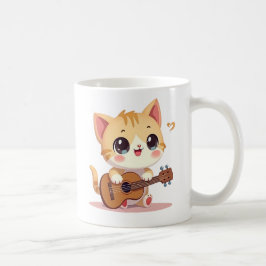 Taza De Café Momento de ukelele de gato lindo