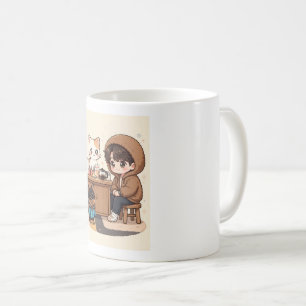 Taza De Café Momento Kawaii en Familia