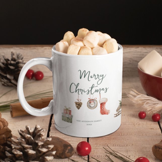 Taza De Café Momentos de invierno alegres | Navidades de monogr (Subido por el creador)