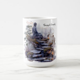 Taza De Café Momentos Pacíficos Acuarela Buda Garden Mug