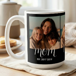 Taza De Café MomEstablishedScript Black 3 Photo