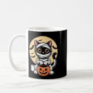 Taza De Café Momia de Gato Negro Hombres Mujeres Niños Hallowee