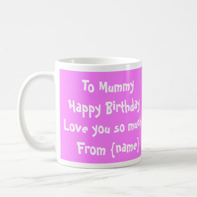 Taza De Café Momia del feliz cumpleaños/taza de la foto de la (Izquierda)