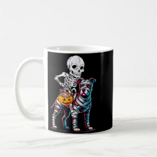 Taza De Café Momia en Esqueleto Pitbull Perro Halloween Diverti