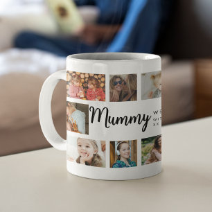 Taza De Café Momia Personalizada Collage de 18 Fotos