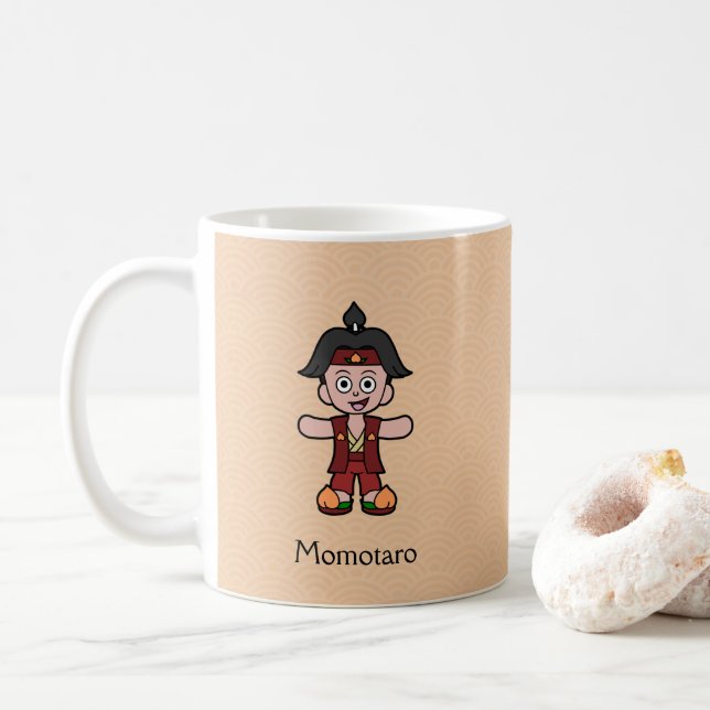 Taza De Café Momotaro, chico del "Hero Peach" japonés (Con donut)