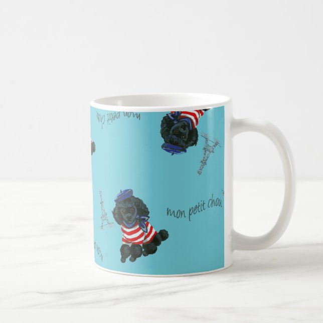 Taza De Café Mon Petit Chou Chou Cachorro Negro (Derecha)