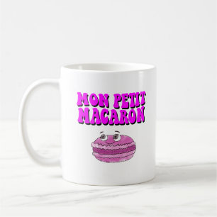 Taza De Café Mon Petit Macaron Retro Groovy Textos