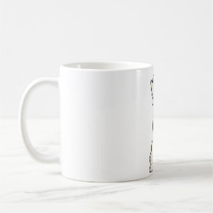 Taza De Café Mona de ajedrez blanca