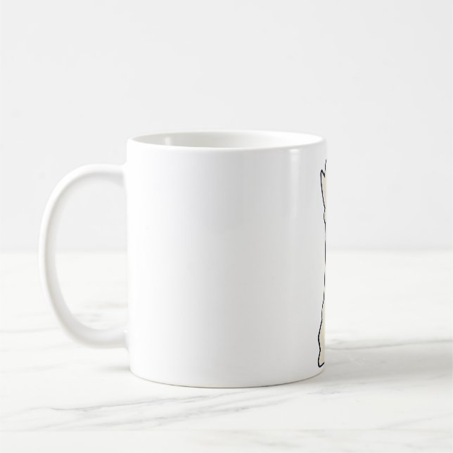 Taza De Café Mona de ajedrez blanca (Izquierda)