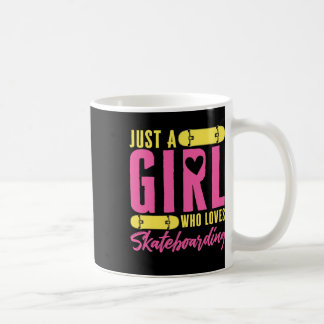 Taza De Café Mona de tabla de skate Solo una chica que ama Skat